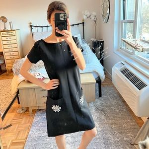 Joan Vass Size S black shift dress